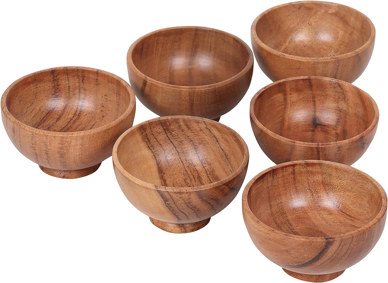 Wood small bowls, Wooden Kitchen Mini Cups for dipping sauce, SSalsa, Prep, salt & Condiments -4 fl oz 3.25 * 2 inches(Set of 6) Wood small bowls, Wooden Kitchen Mini Cups for dipping sauce, SSalsa, Prep, salt & Condiments -4 fl oz 3.25 * 2 inches(Set of 6)